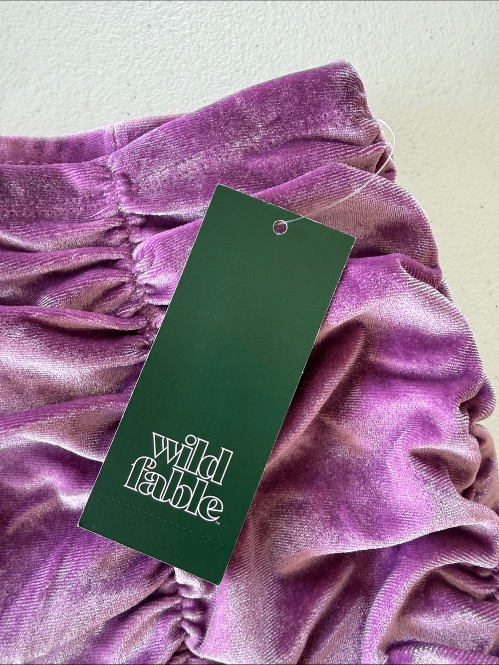 Wild Fable Purple Velvet Ruched Ruffle Mini Skirt - Picture 2 of 4